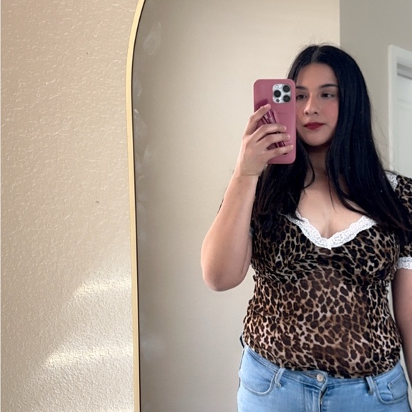 Kimchi Blue Blake Puff Sleeve Mesh Top - Picture 8 of 8